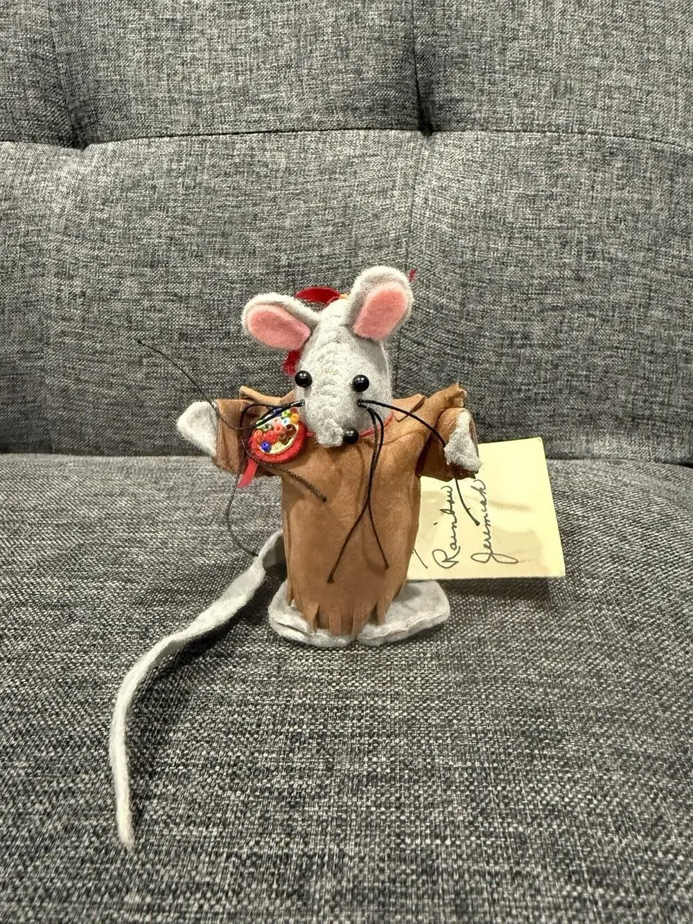 Vintage Bea Clark Mouse House Collection Native American Felt Mouse Jeremiah #6